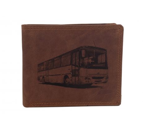 Pánska kožená peňaženka MERCUCIO svetlohnedá vzor 53 autobus 2911908