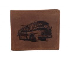 Pánska kožená peňaženka MERCUCIO svetlohnedá vzor 72 autobus retro 2911908
