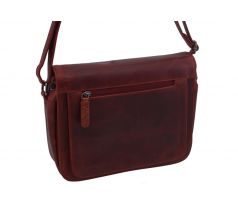 Dámska kožená crossbody kabelka červená 250116