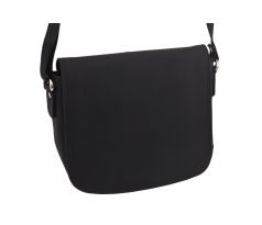 Dámska kožená crossbody kabelka čierna hladká 250112