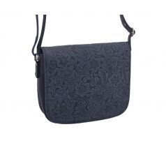 Dámska kožená crossbody kabelka modrá 250112