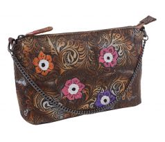 Dámska kožená crossbody kabelka béžová 450113