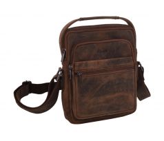 Pánske kožené crossbody tmavohnedný hunter 250913