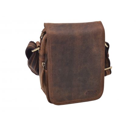 Pánske kožené crossbody tmavohnedý hunter V 250591