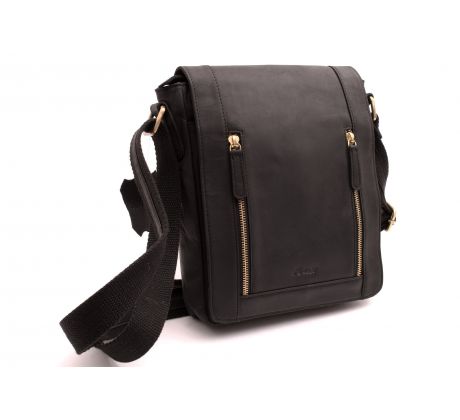 Pánske kožené crossbody čierny hunter 250836