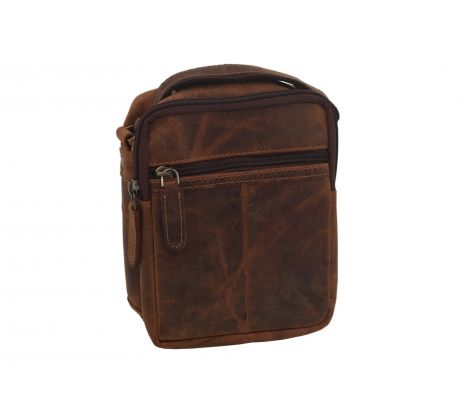 Pánske kožené crossbody tmavohnedý hunter 250588