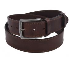 Pánsky kožený opasok 740-40-65 tmavohnedý prešitý pracka Urban
