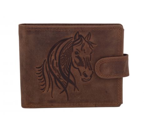 Pánska kožená peňaženka MERCUCIO svetlohnedá embos kôň 2911906