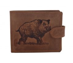 Pánska kožená peňaženka MERCUCIO svetlohnedá embos diviak celý 2911906