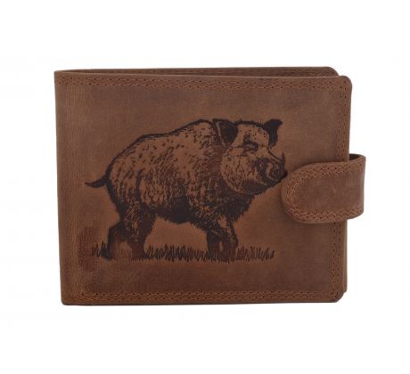 Pánska kožená peňaženka MERCUCIO svetlohnedá embos diviak celý 2911906