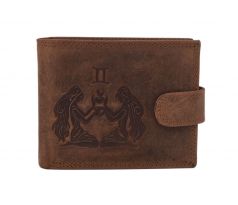 Pánska kožená peňaženka MERCUCIO svetlohnedá embos blíženci 2911927