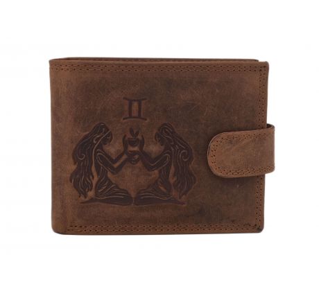 Pánska kožená peňaženka MERCUCIO svetlohnedá embos blíženci 2911927