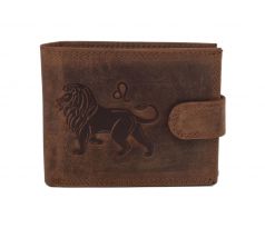 Pánska kožená peňaženka MERCUCIO svetlohnedá embos lev 2911927