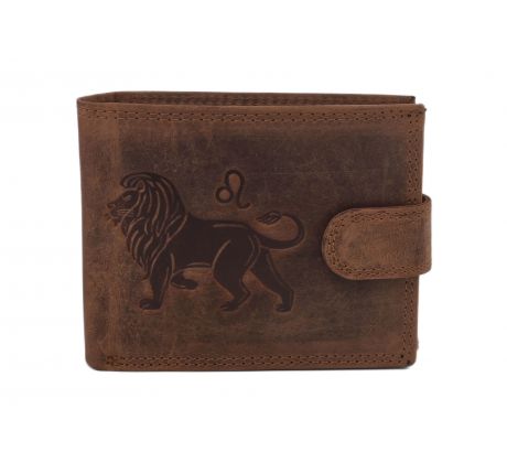 Pánska kožená peňaženka MERCUCIO svetlohnedá embos lev 2911927