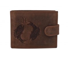 Pánska kožená peňaženka MERCUCIO svetlohnedá embos ryby 2911927