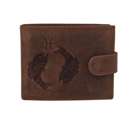 Pánska kožená peňaženka MERCUCIO svetlohnedá embos ryby 2911927