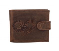 Pánska kožená peňaženka MERCUCIO svetlohnedá embos škorpión 2911927