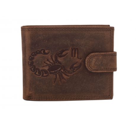 Pánska kožená peňaženka MERCUCIO svetlohnedá embos škorpión 2911927