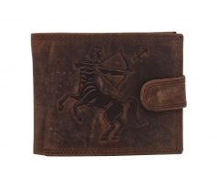 Pánska kožená peňaženka MERCUCIO svetlohnedá embos strelec 2911927