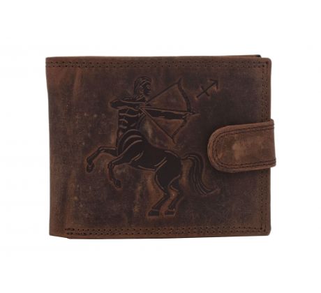 Pánska kožená peňaženka MERCUCIO svetlohnedá embos strelec 2911927