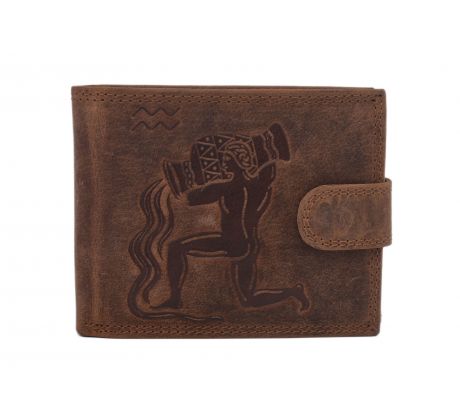 Pánska kožená peňaženka MERCUCIO svetlohnedá embos vodnár 2911927