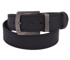 Pánsky kožený opasok 763-40-12 čierny prešitý pracka Magnum