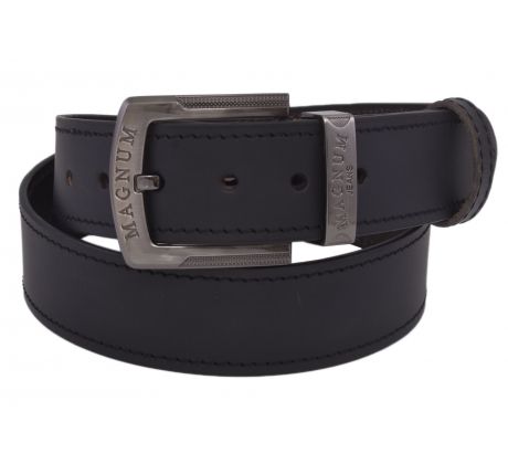 Pánsky kožený opasok 763-40-12 čierny prešitý pracka Magnum