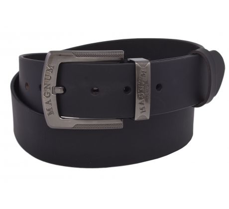 Pánsky kožený opasok 763-40-11 čierny hladký pracka Magnum