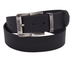 Pánsky kožený opasok 763-40-09 čierny hladký pracka Authentic