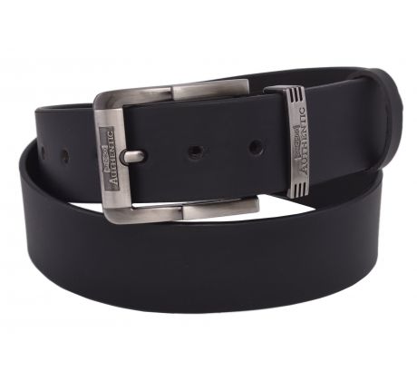 Pánsky kožený opasok 763-40-09 čierny hladký pracka Authentic