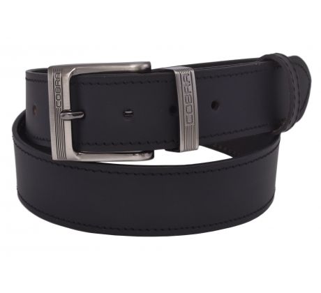 Pánsky kožený opasok 763-40-08 čierny prešitý pracka Cobra