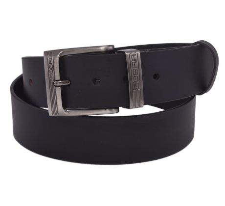 Pánsky kožený opasok 763-40-07 čierny hladký pracka Cobra