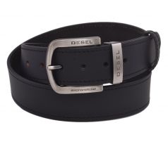 Pánsky kožený opasok 763-40-06 čierny prešitý pracka Desel