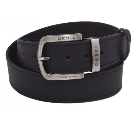 Pánsky kožený opasok 763-40-06 čierny prešitý pracka Desel