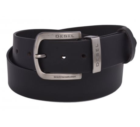Pánsky kožený opasok 763-40-05 čierny hladký pracka Desel