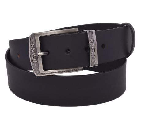 Pánsky kožený opasok 763-40-03 čierny hladký pracka Jeans II