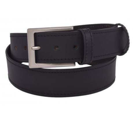 Pánsky kožený opasok 763-40-02 čierny prešitý pracka Medard