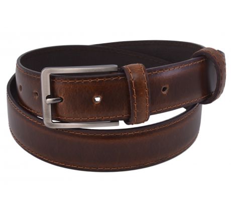 Pánsky kožený opasok 764-35-01 koňak prešitý